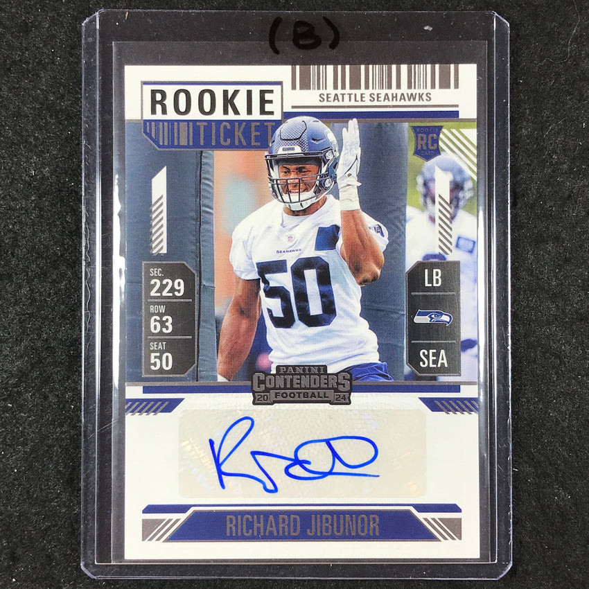2024 Contenders Football RICHARD JIBUNOR Rookie Ticket Auto Base #255 (B)