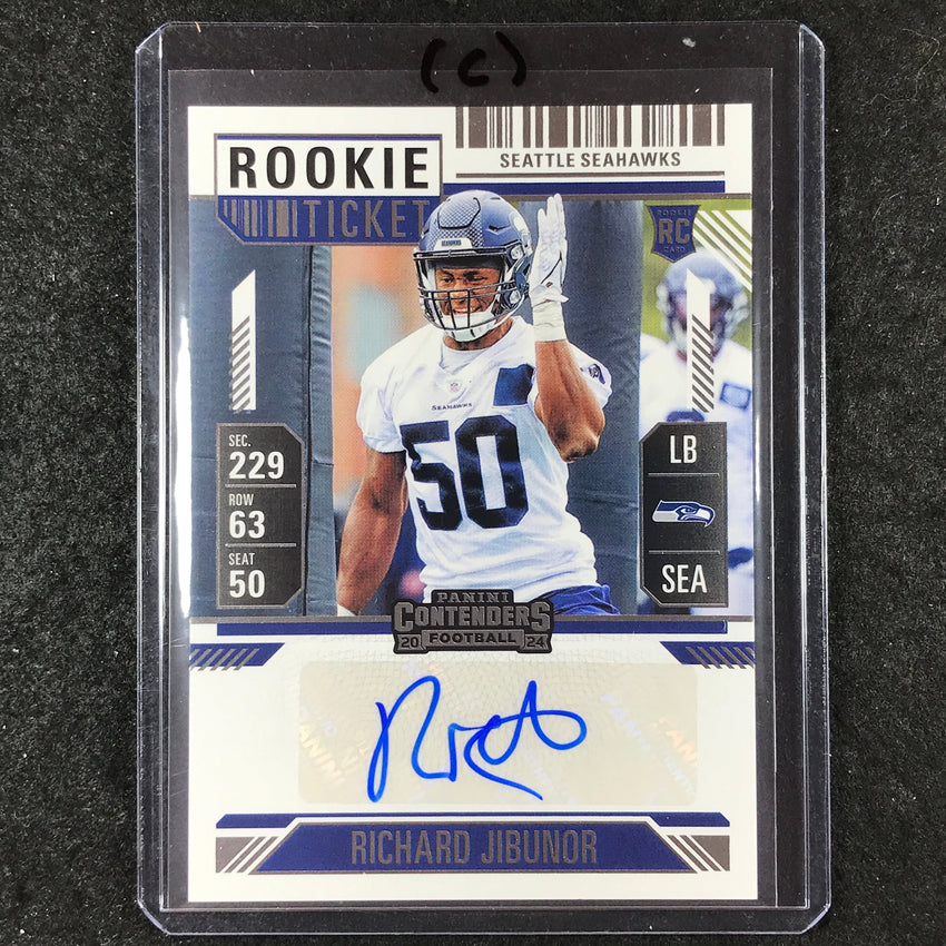 2024 Contenders Football RICHARD JIBUNOR Rookie Ticket Auto Base #255 (C)