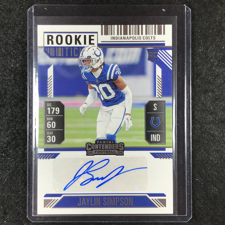 2024 Contenders Football JAYLIN SIMPSON Rookie Ticket Auto Base #277