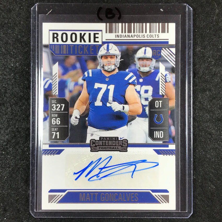 2024 Contenders Football MATT GONCALVES Rookie Ticket Auto Base #282 (B)