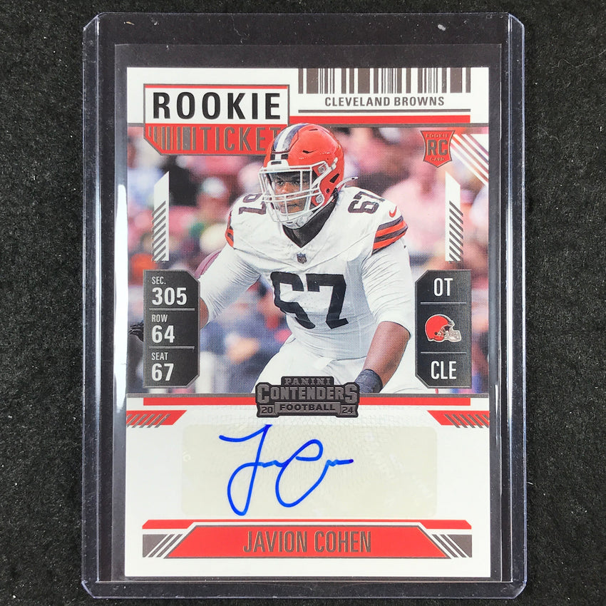 2024 Contenders Football JAVION COHEN Rookie Ticket Auto Base #290