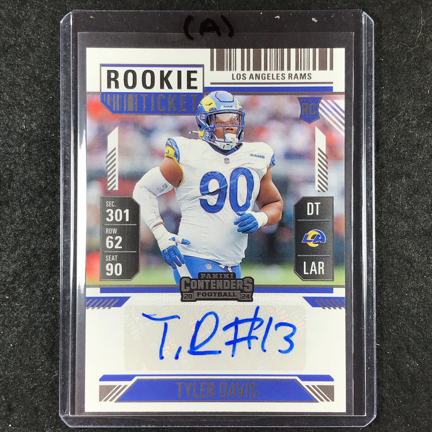 2024 Contenders Football TYLER DAVIS Rookie Ticket Auto Base #291 (A)