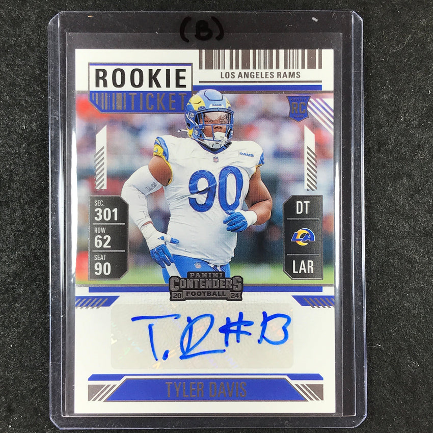 2024 Contenders Football TYLER DAVIS Rookie Ticket Auto Base #291 (B)