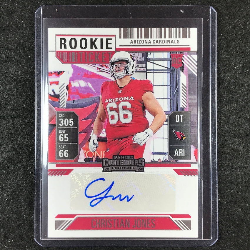 2024 Contenders Football CHRISTIAN JONES Rookie Ticket Auto Base #293