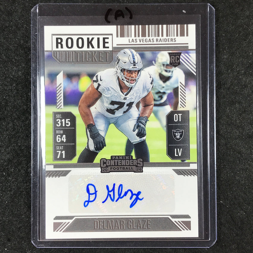 2024 Contenders Football DELMAR GLAZE Rookie Ticket Auto Base #294 (A)