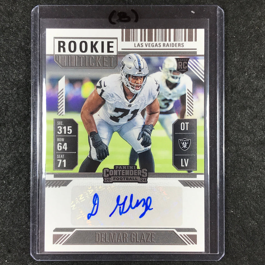 2024 Contenders Football DELMAR GLAZE Rookie Ticket Auto Base #294 (B)