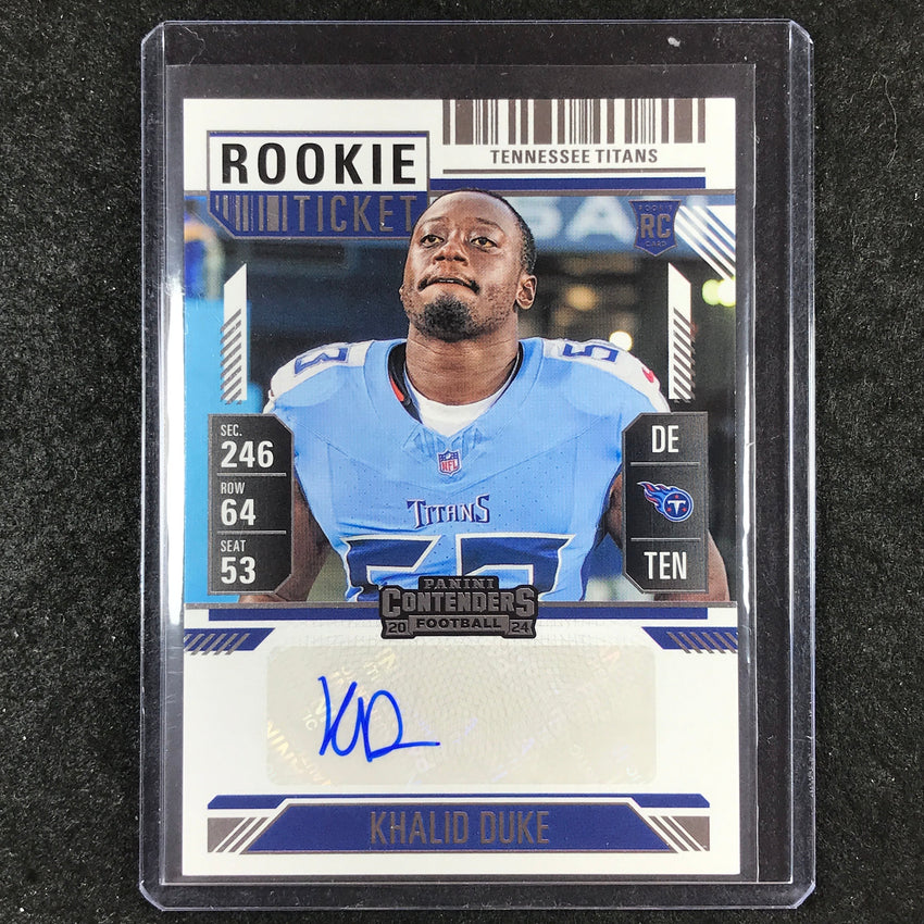 2024 Contenders Football KHALID DUKE Rookie Ticket Auto Base #300