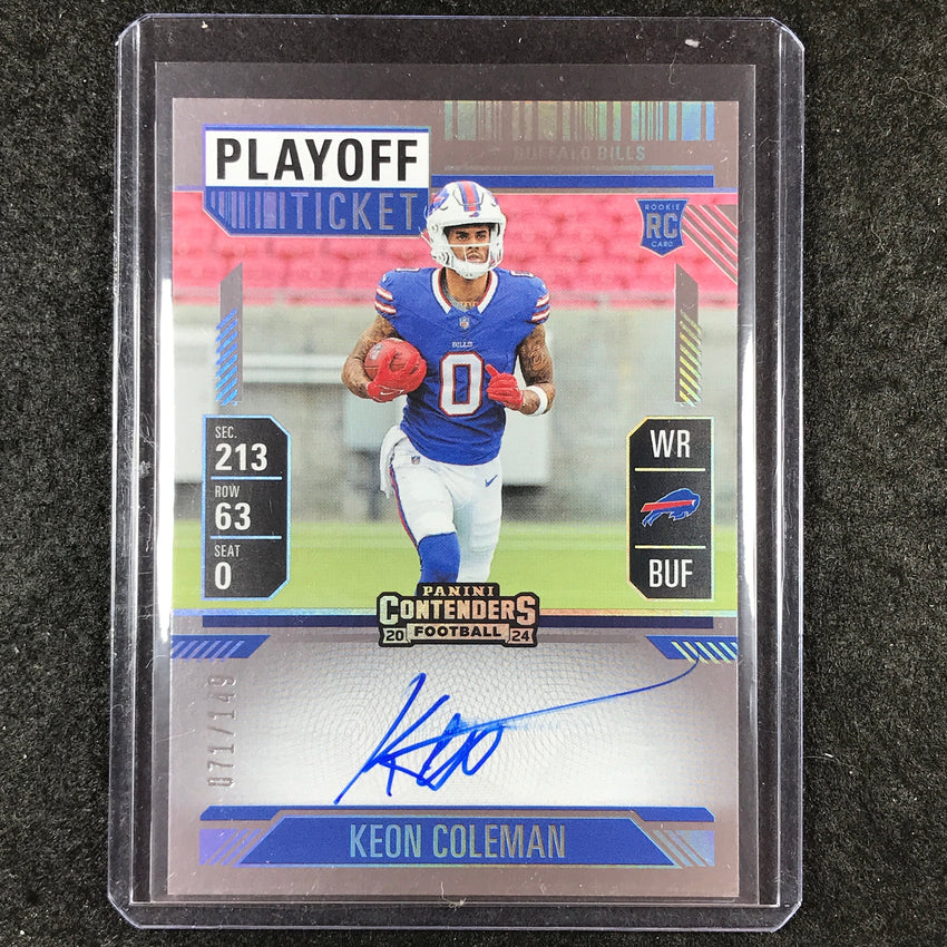 2024 Contenders Football KEON COLEMAN RPS Rookie Playoff Ticket Auto 71/149 #117