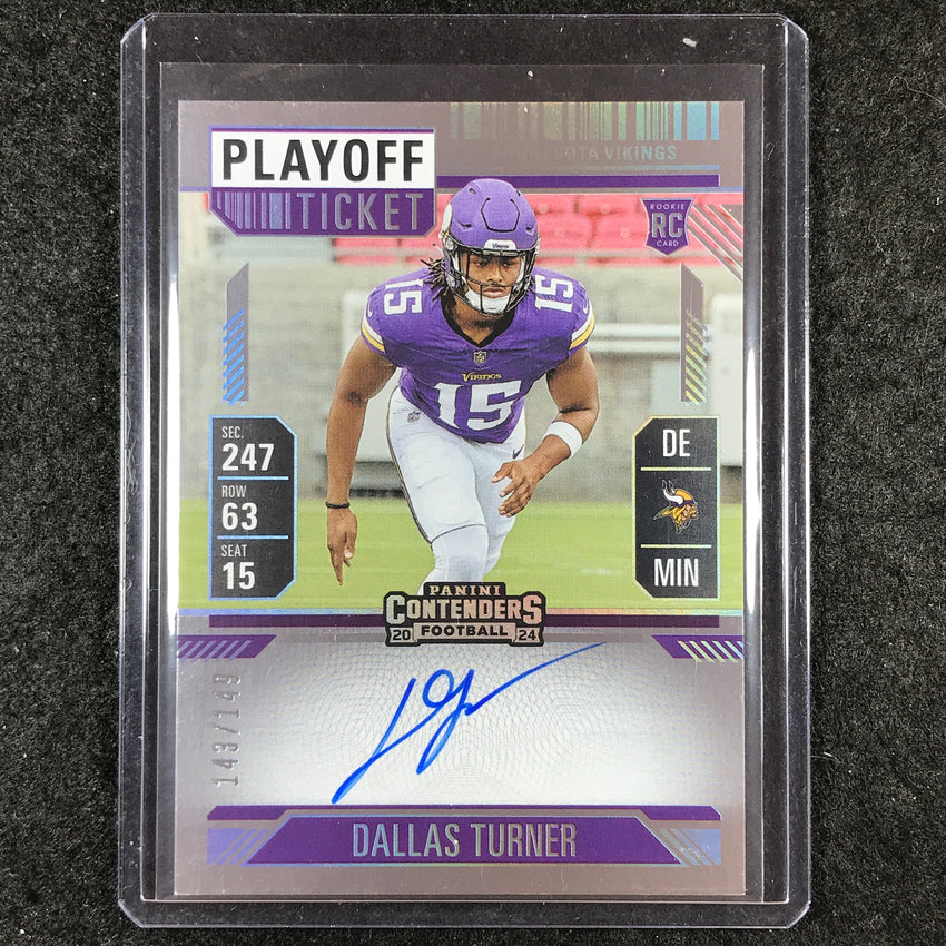 2024 Contenders Football DALLAS TURNER RPS Rookie Playoff Ticket Auto 143/149