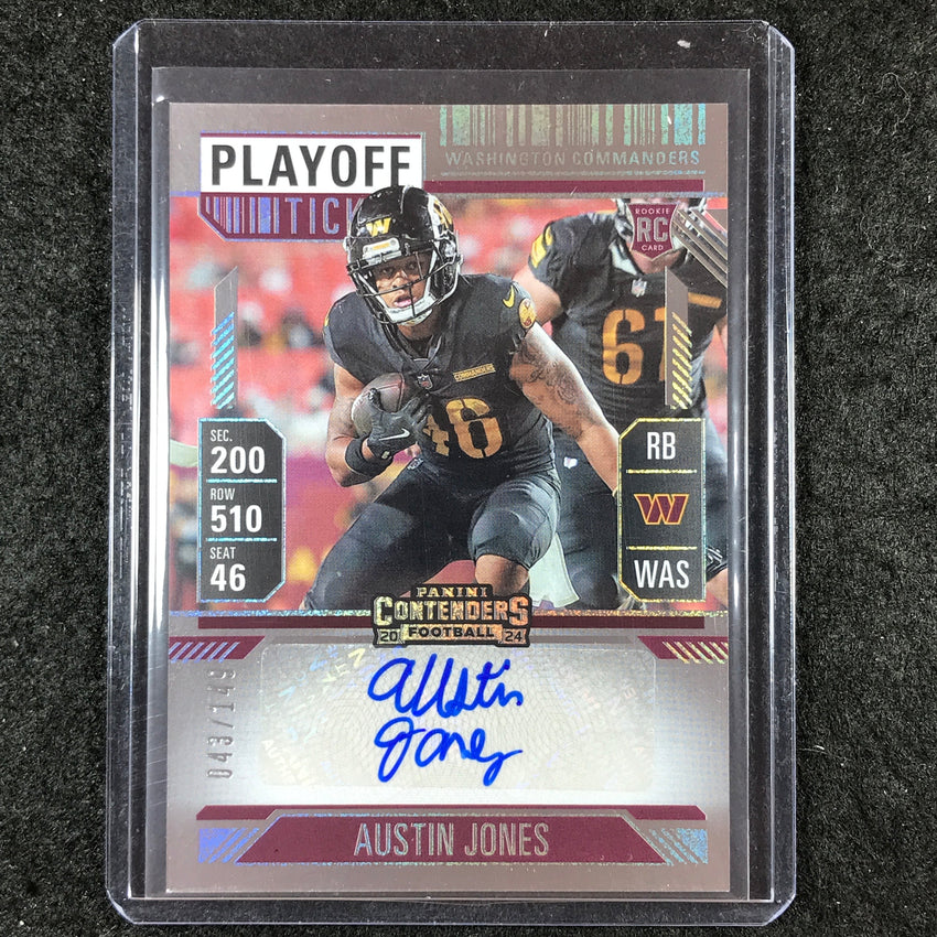 2024 Contenders Football AUSTIN JONES Rookie Playoff Ticket Auto 43/149 #210