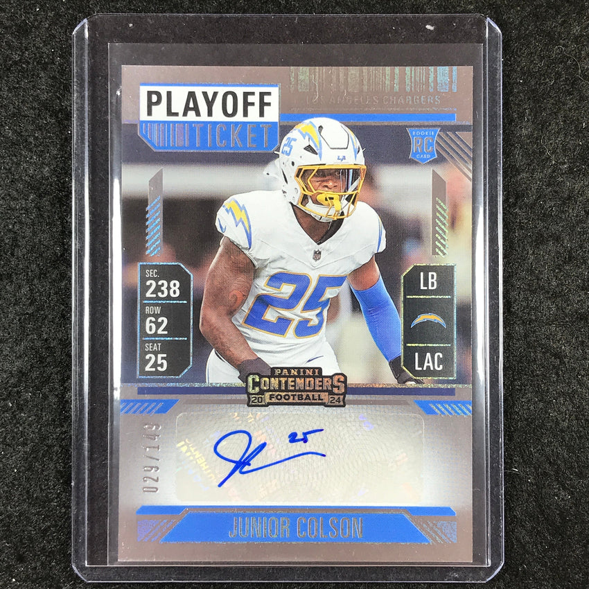 2024 Contenders Football JUNIOR COLSON Rookie Playoff Ticket Auto 29/149 #217