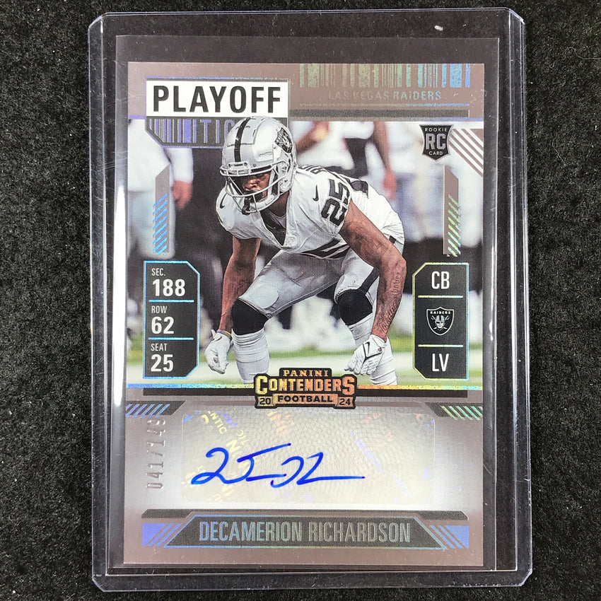 2024 Contenders Football DECAMERION RICHARDSON Rookie Playoff Ticket Auto 41/149