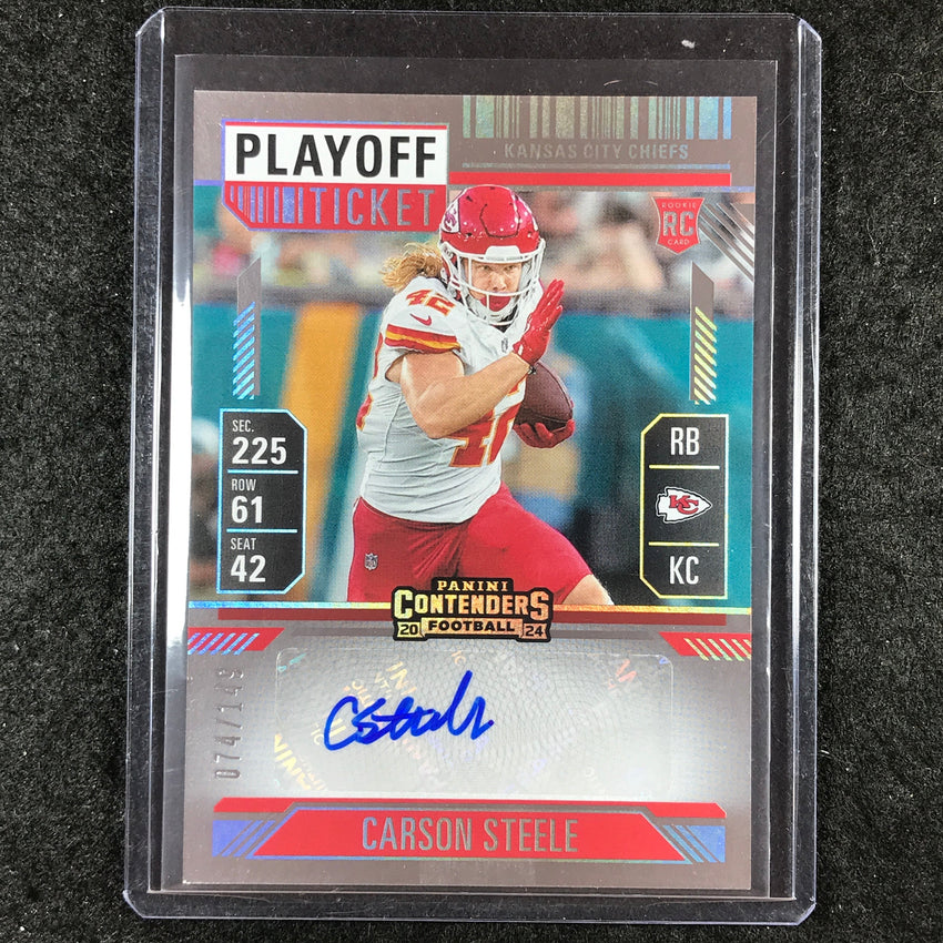 2024 Contenders Football CARSON STEELE Rookie Playoff Ticket Auto 74/149 #253