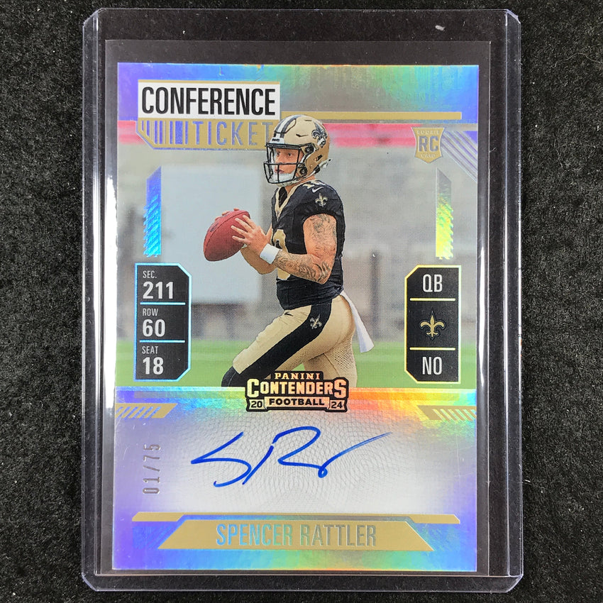 2024 Contenders Football SPENCER RATTLER RPS Rookie Conference Ticket Auto 1/75