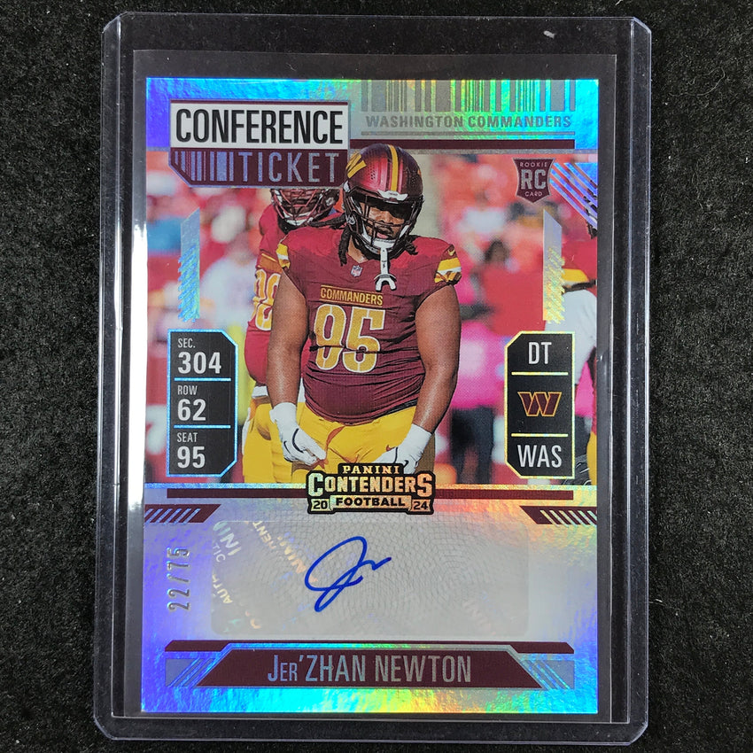 2024 Contenders Football JER'ZHAN NEWTON Rookie Conference Ticket Auto 22/75