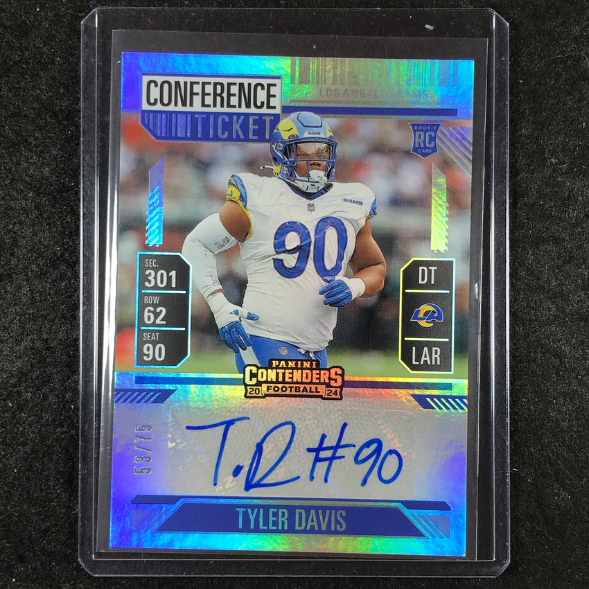 2024 Contenders Football TYLER DAVIS Rookie Conference Ticket Auto 53/75 #291