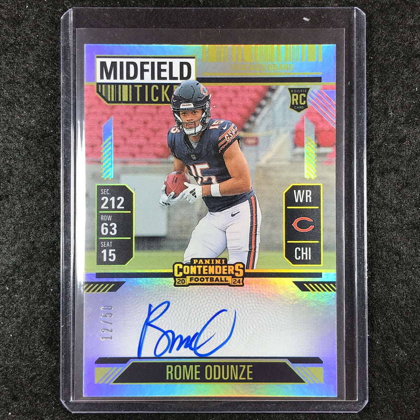 2024 Contenders Football ROME ODUNZE RPS Rookie Midfield Ticket Auto 12/50 #104