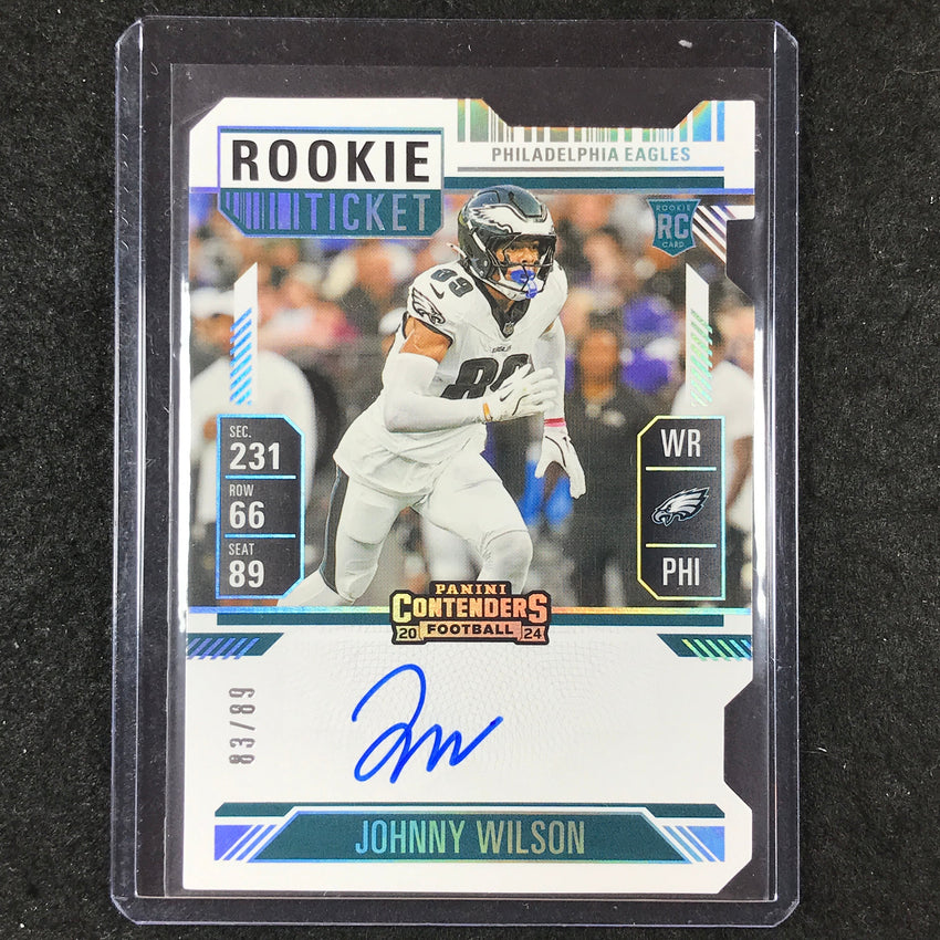 2024 Contenders Football JOHNNY WILSON RPS Rookie Ticket Stub Auto 83/89 #133
