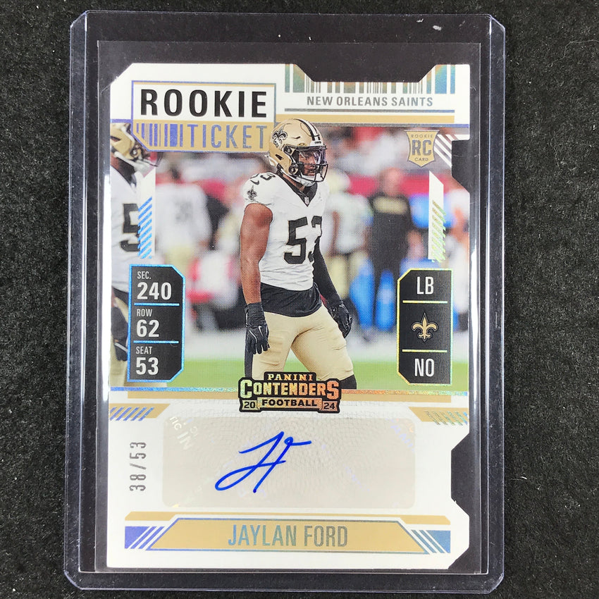 2024 Contenders Football JAYLAN FORD Rookie Ticket Stub Auto 38/53 #209