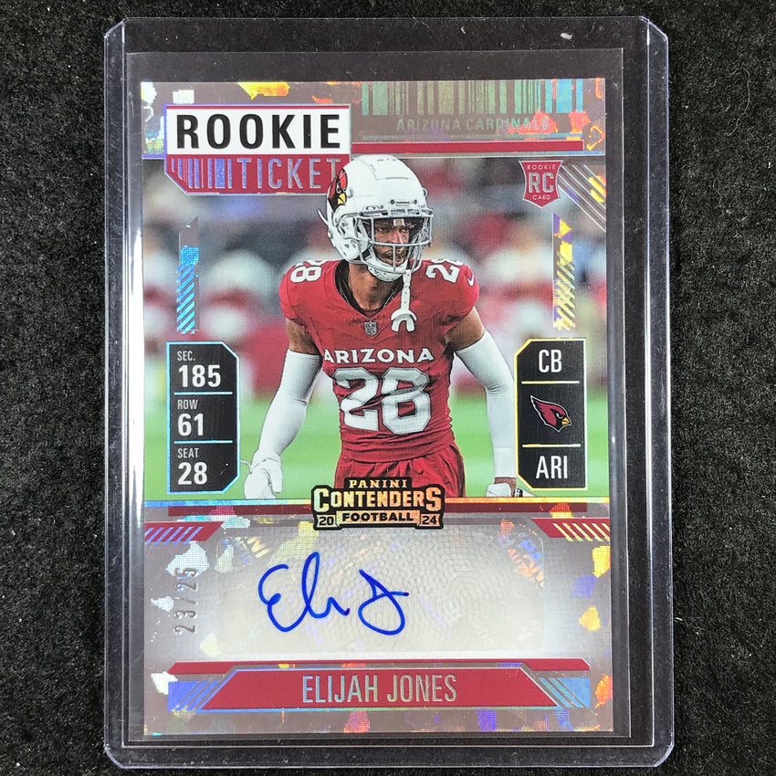 2024 Contenders Football ELIJAH JONES Rookie Ticket Auto Cracked Ice 23/25 #262