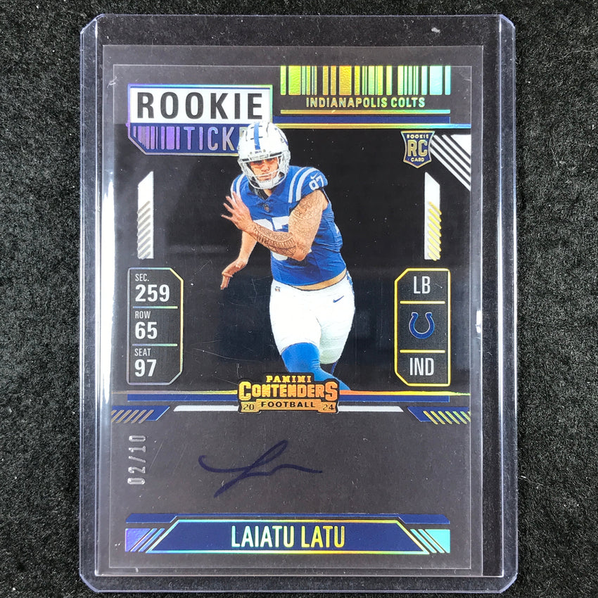 2024 Contenders Football LAIATU LATU RPS Rookie Clear Ticket Auto 2/10 #129