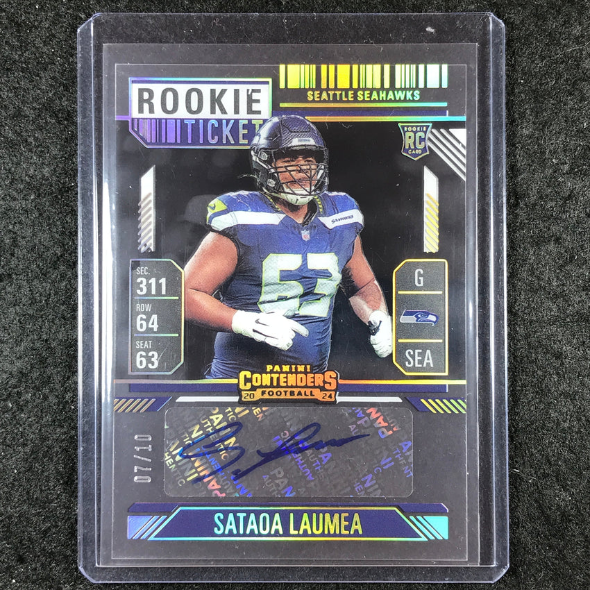 2024 Contenders Football SATAOA LAUMEA Rookie Clear Ticket Auto 7/10 #284