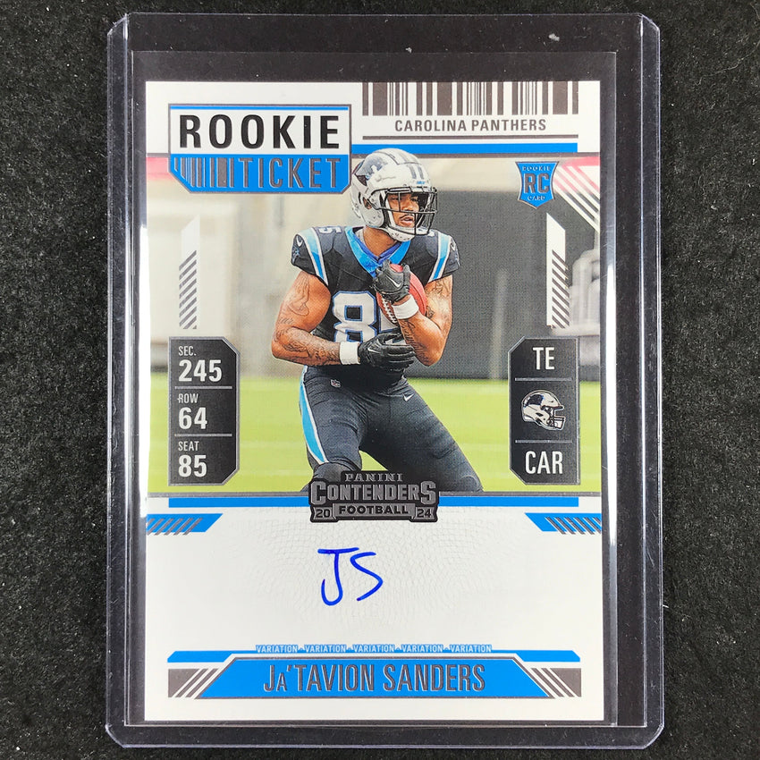2024 Contenders Football JA'TAVION SANDERS RPS Rookie Ticket Auto Variation #126