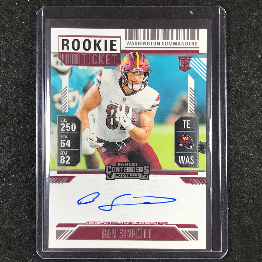 2024 Contenders Football BEN SINNOTT RPS Rookie Ticket Auto Variation #136
