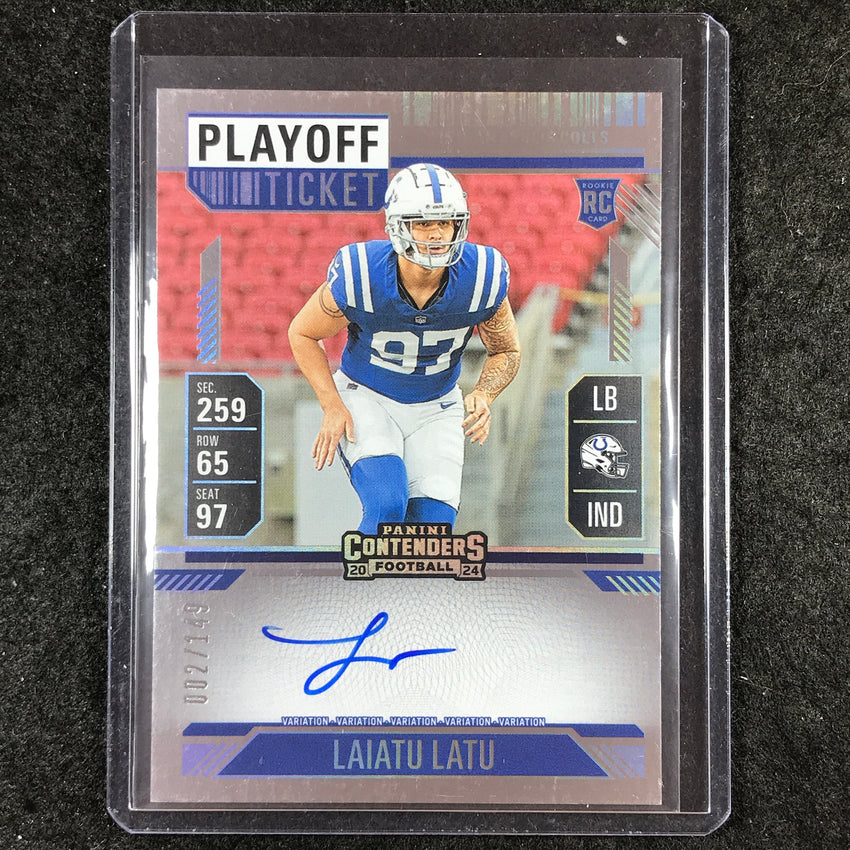 2024 Contenders LAIATU LATU RPS Rookie Playoff Ticket Auto Variation 2/149 #129