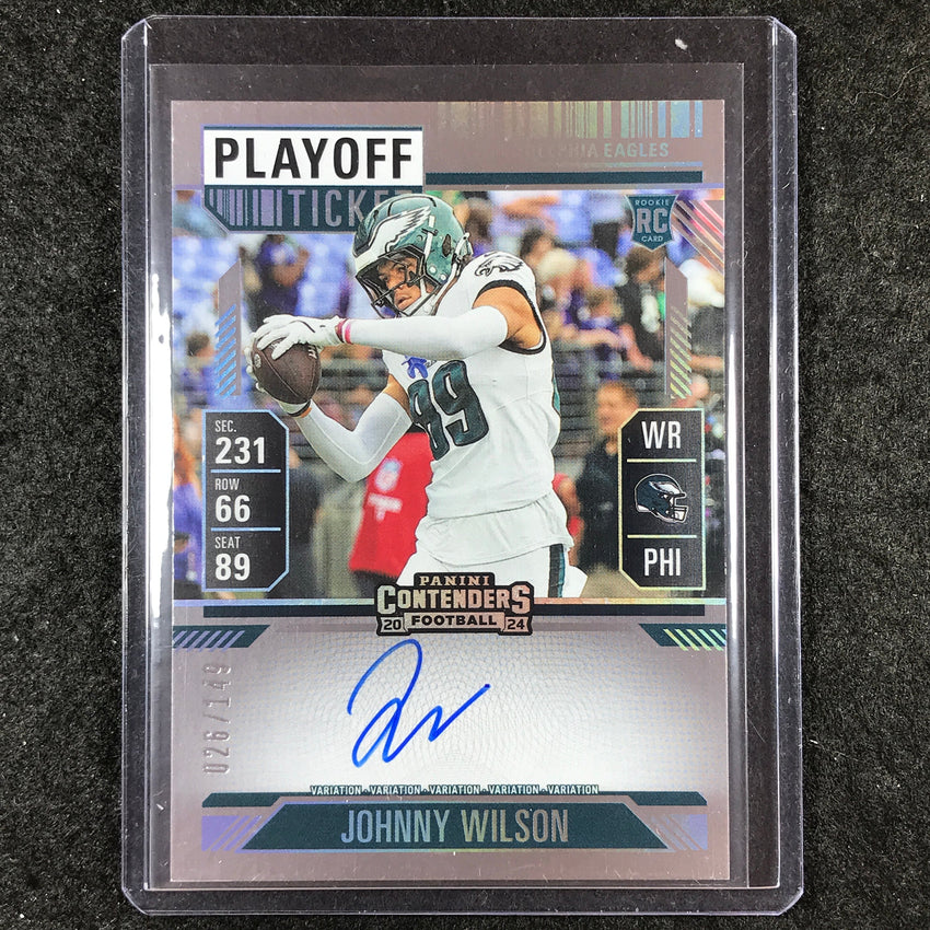 2024 Contenders JOHNNY WILSON RPS Rookie Playoff Ticket Auto Variation 26/149