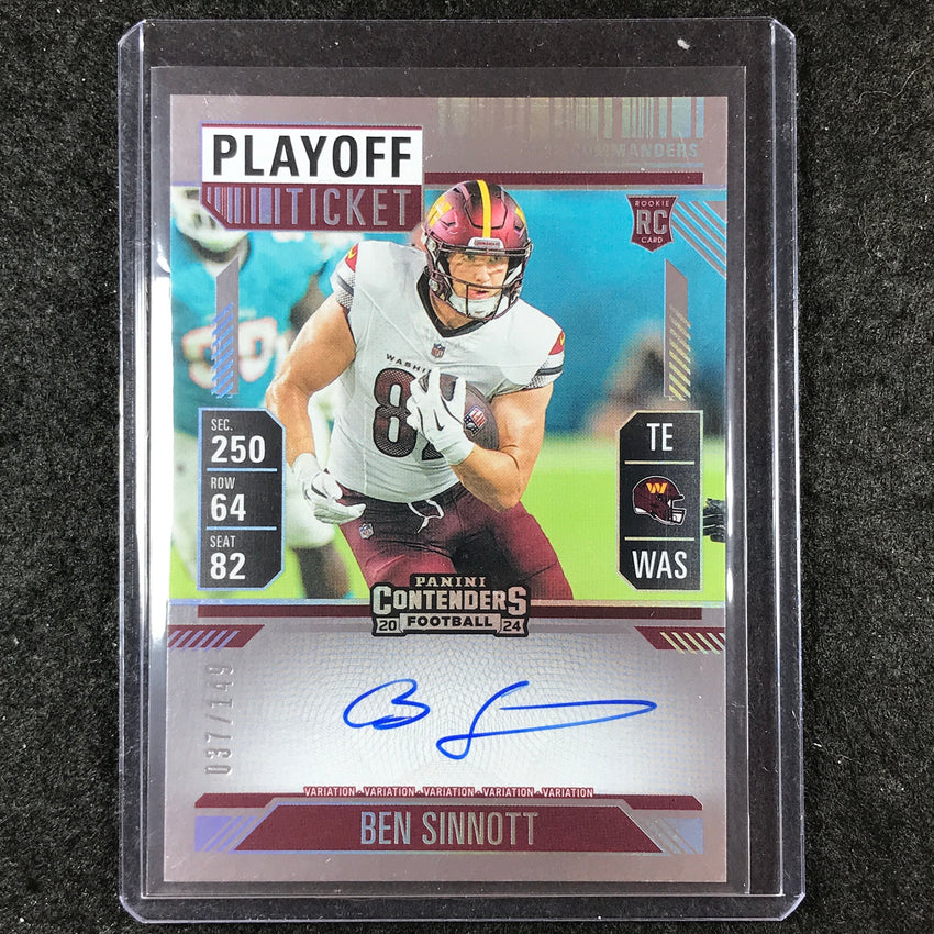 2024 Contenders BEN SINNOTT RPS Rookie Playoff Ticket Auto Variation 37/149 #136
