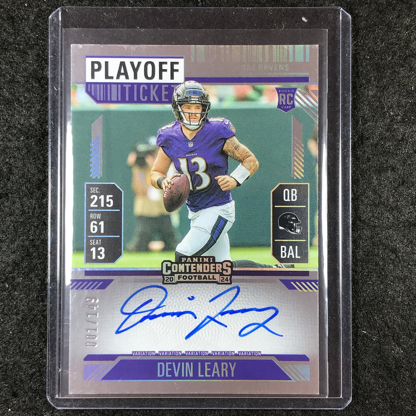 2024 Contenders DEVIN LEARY RPS Rookie Playoff Ticket Auto Variation 1/149 #141