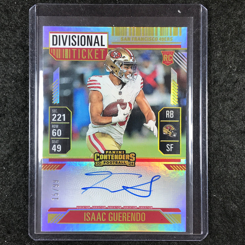 2024 Contenders ISAAC GUERENDO RPS Rookie Divisional Ticket Auto Variation 15/99