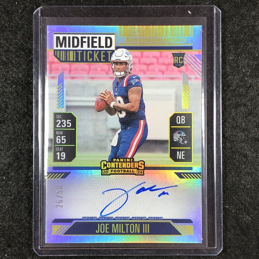 2024 Contenders JOE MILTON III RPS Rookie Midfield Ticket Auto Variation 26/50