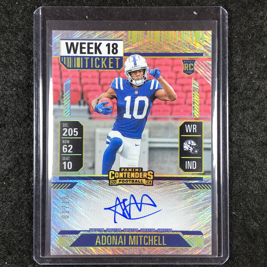 2024 Contenders Football ADONAI MITCHELL RPS Rookie Week 18 Auto Variation 1/18