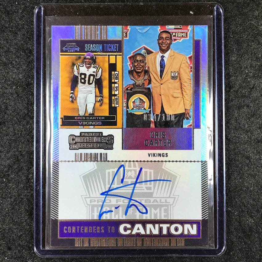 2024 Contenders Football CRIS CARTER Contenders to Canton Auto 34/100