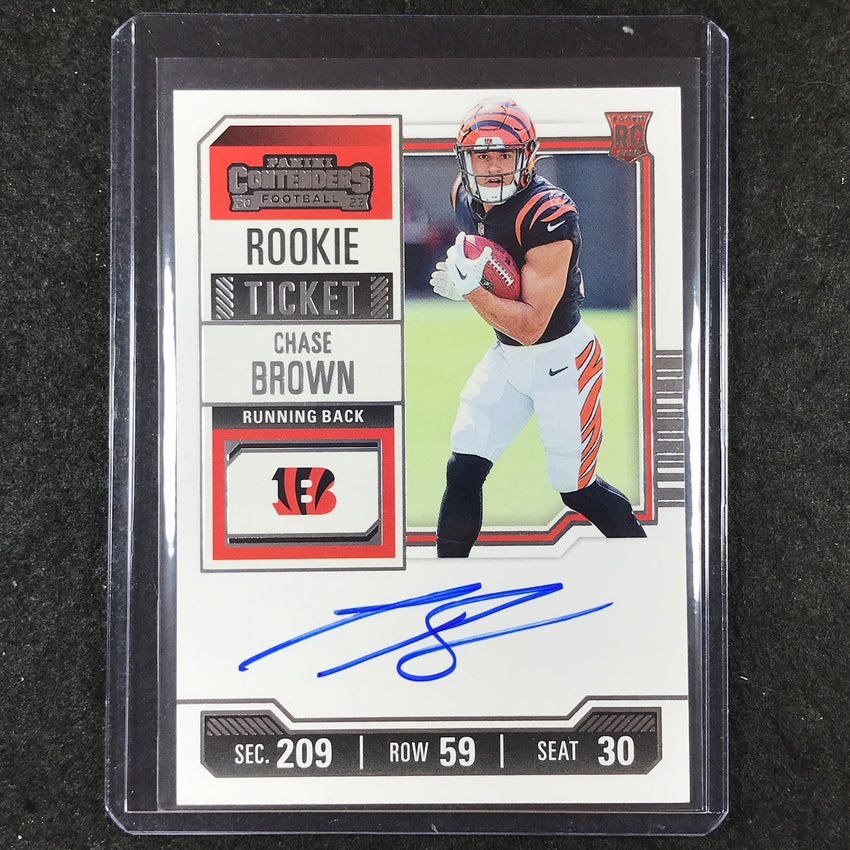 2024 Contenders Football CHASE BROWN 2023 Update Rookie Ticket Auto Base #105