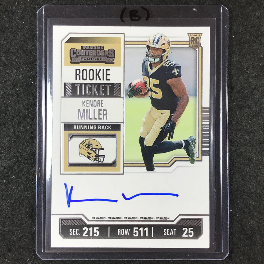2024 Contenders Football KENDRE MILLER 2023 Update Rookie Ticket Auto #122 (B)