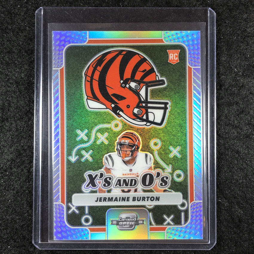 2024 Contenders Optic Football JERMAINE BURTON X's and O's Rookie Silver #JBN