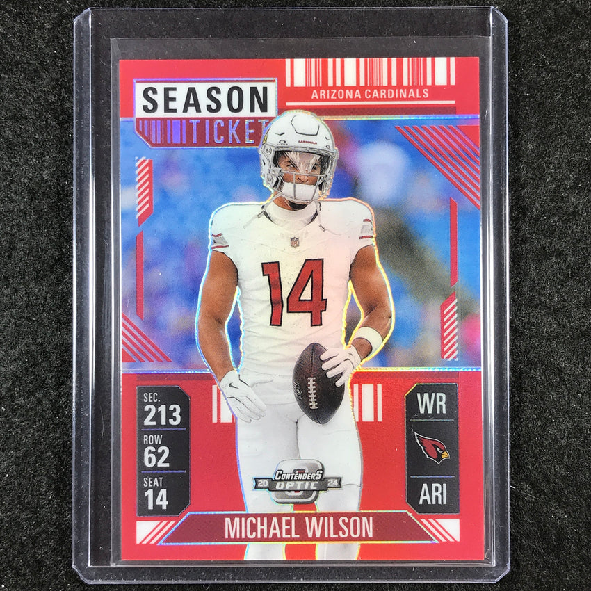 2024 Contenders Optic Football MICHAEL WILSON Season Ticket Red 28/199 #2