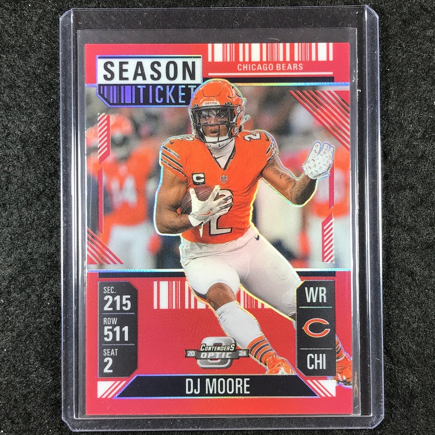 2024 Contenders Optic Football DJ MOORE Season Ticket Red 21/199 #9