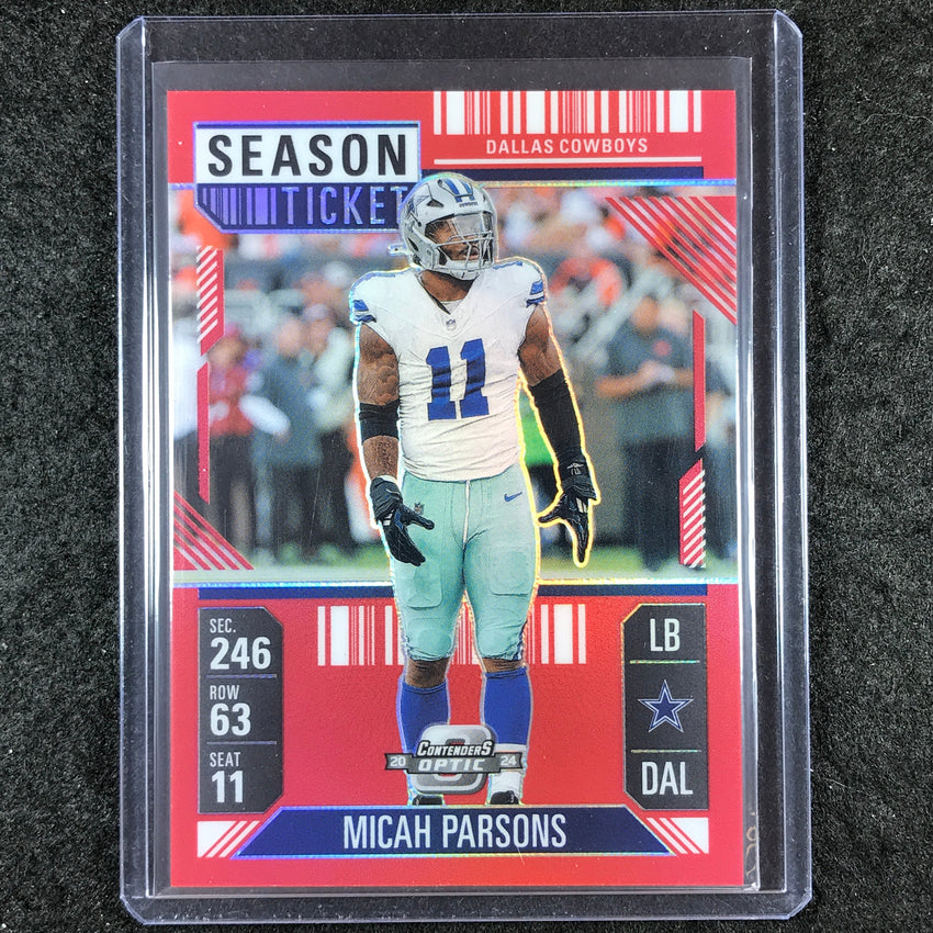 2024 Contenders Optic Football MICAH PARSONS Season Ticket Red 101/199 #14