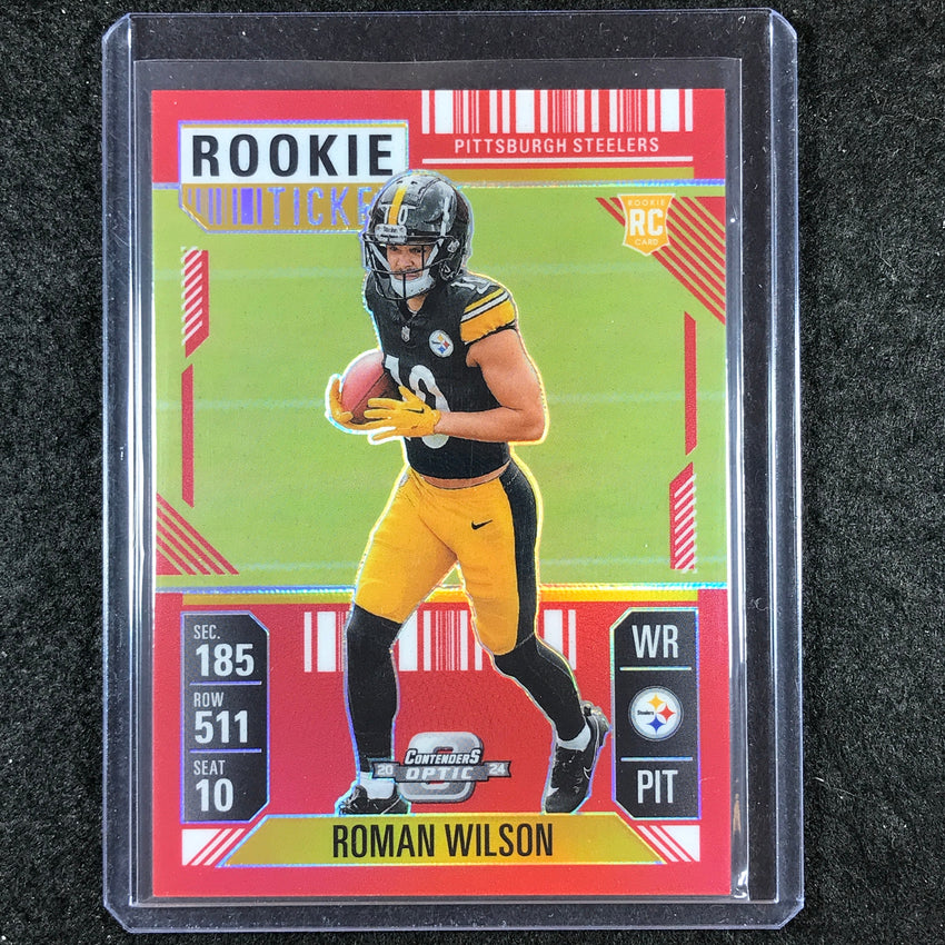 2024 Contenders Optic Football ROMAN WILSON Rookie Ticket Red 18/199 #93