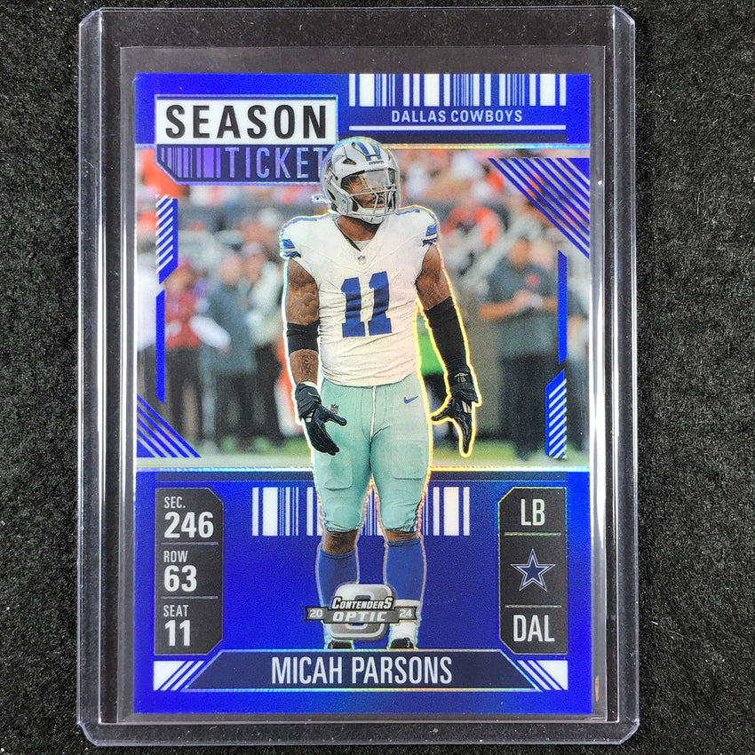 2024 Contenders Optic Football MICAH PARSONS Season Ticket Blue 2/99 #14