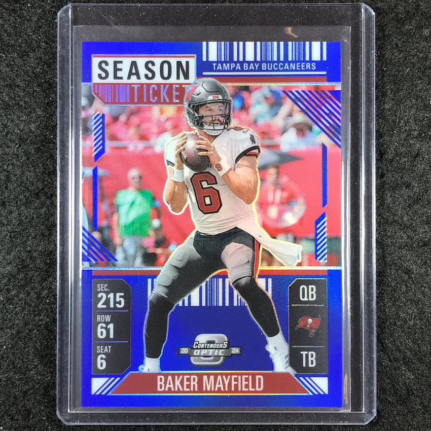 2024 Contenders Optic Football BAKER MAYFIELD Season Ticket Blue 61/99 #52