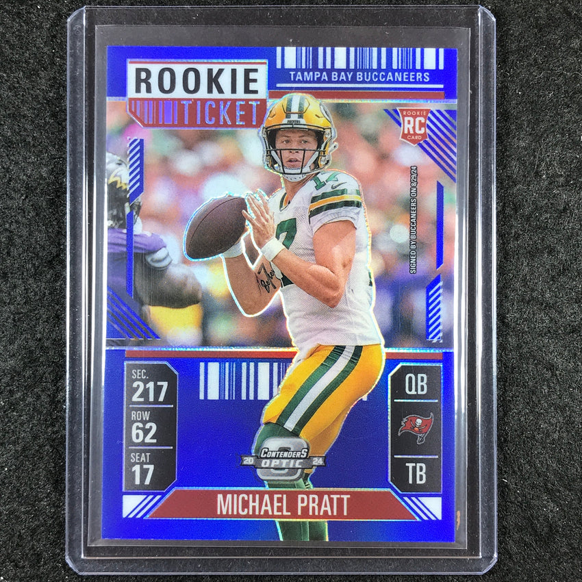 2024 Contenders Optic Football MICHAEL PRATT Rookie Ticket Blue 15/99 #90