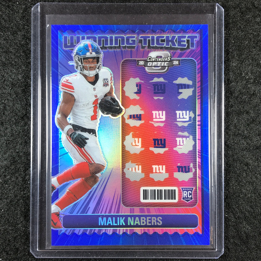 2024 Contenders Optic Football MALIK NABERS Winning Ticket Rookie Blue 44/99