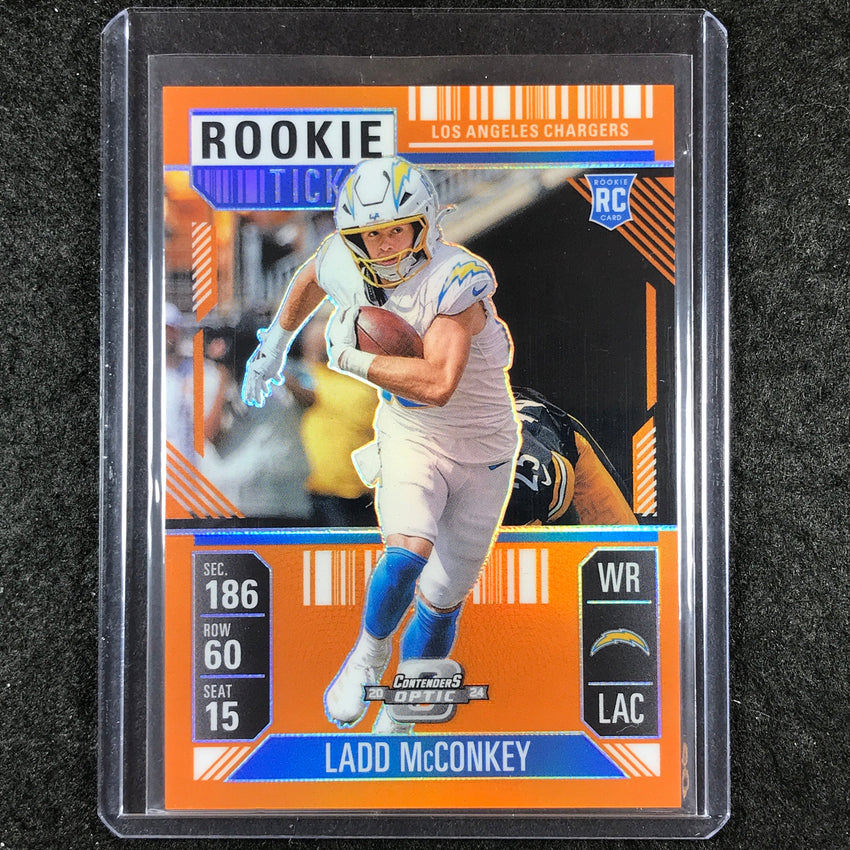 2024 Contenders Optic Football LADD MCCONKEY Rookie Ticket Orange 63/75 #82