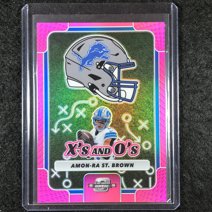 2024 Contenders Optic Football AMON-RA ST. BROWN X's and O's Pink 2/75