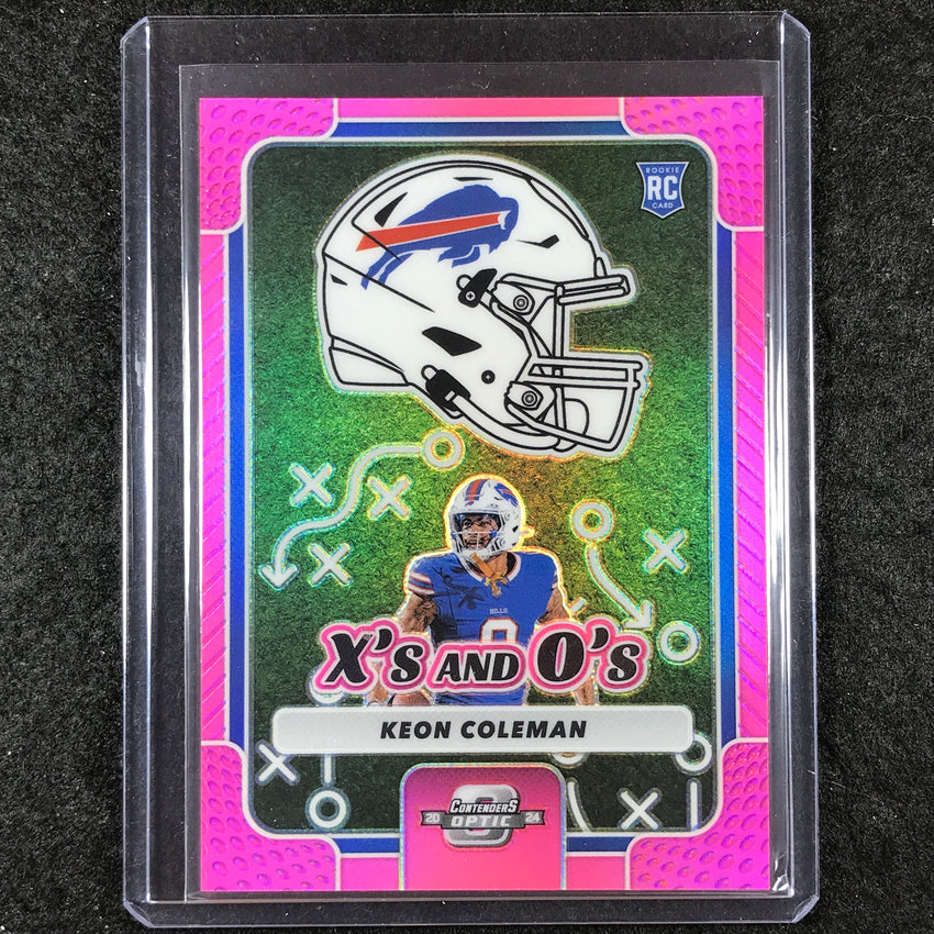2024 Contenders Optic Football KEON COLEMAN X's and O's Rookie Pink 28/75